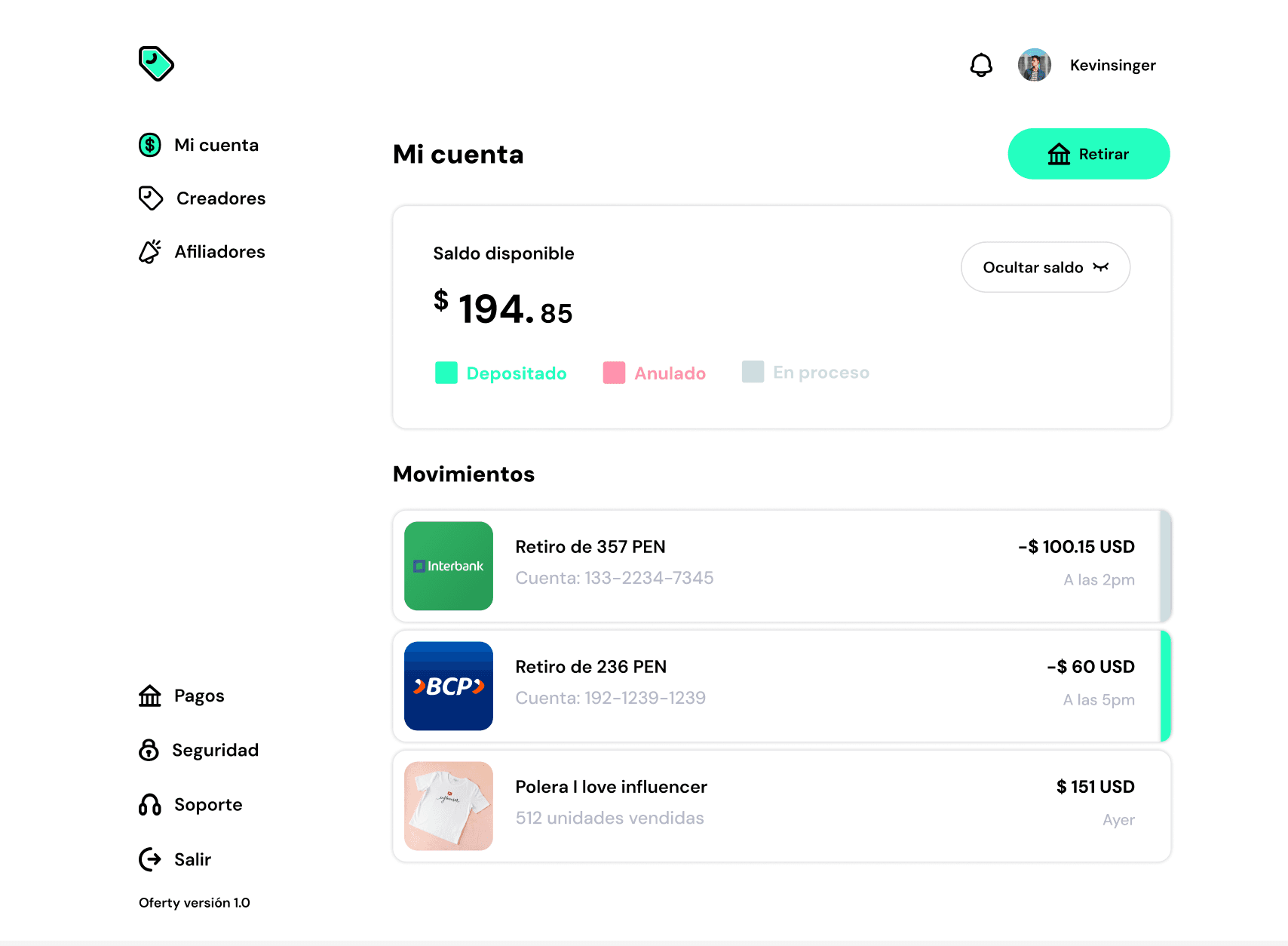 Oferty Web — pantalla 01.31.26
